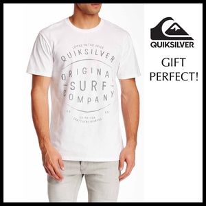 QUICKSILVER WHITE COTTON SHORT SLEEVE TEE SURF BEACH HAWAII COTTON T-SHIRT A2C